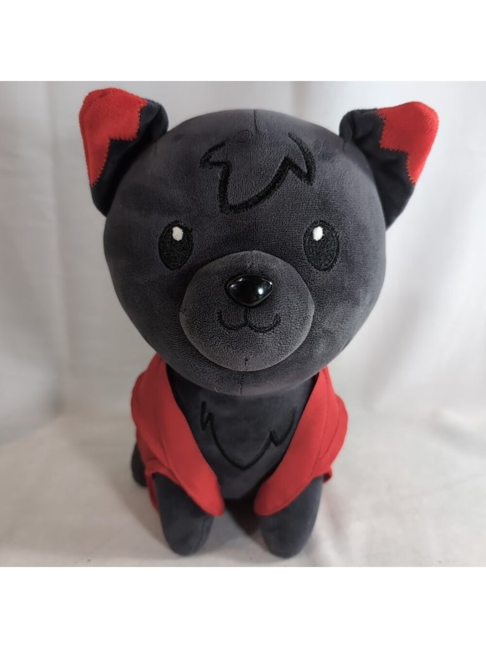 Aphmau Dog Aaron Wolf Plush Werewolf Black Red Cape YouTuber RARE Stuffed Animal